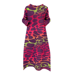Vibrant Abstract Print Long Maxi Dress