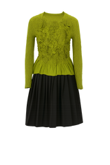 Olive Green Textured Peplum Top