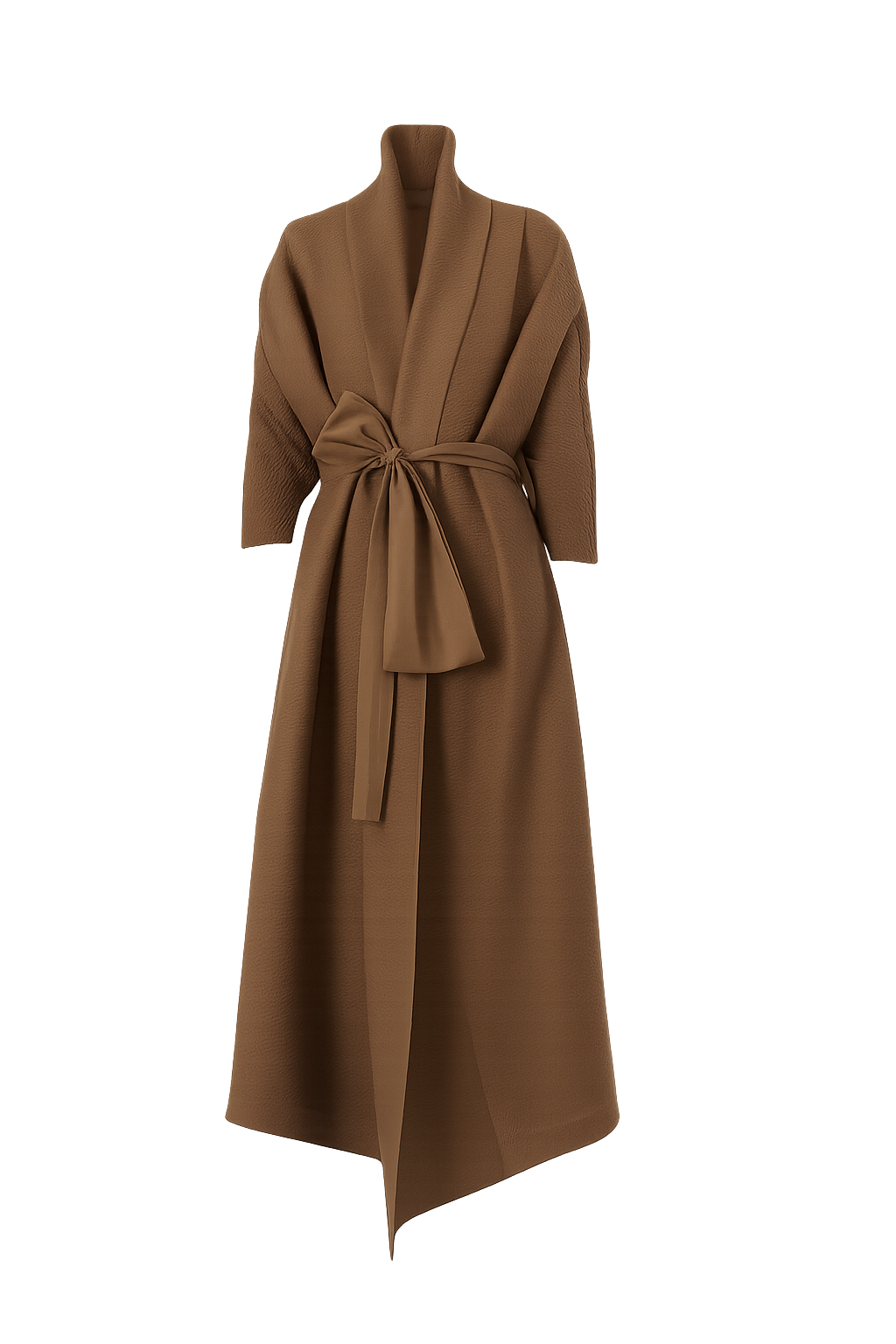 Mocha Textured Wrap Maxi Dress