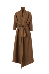Mocha Textured Wrap Maxi Dress