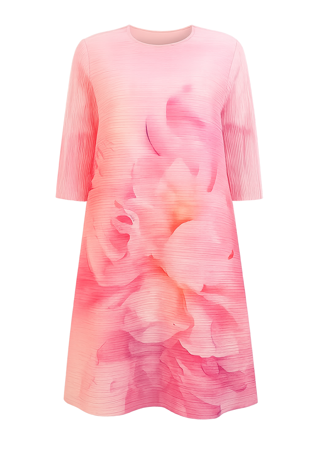 Blush Pink Pleated A-Line Dress