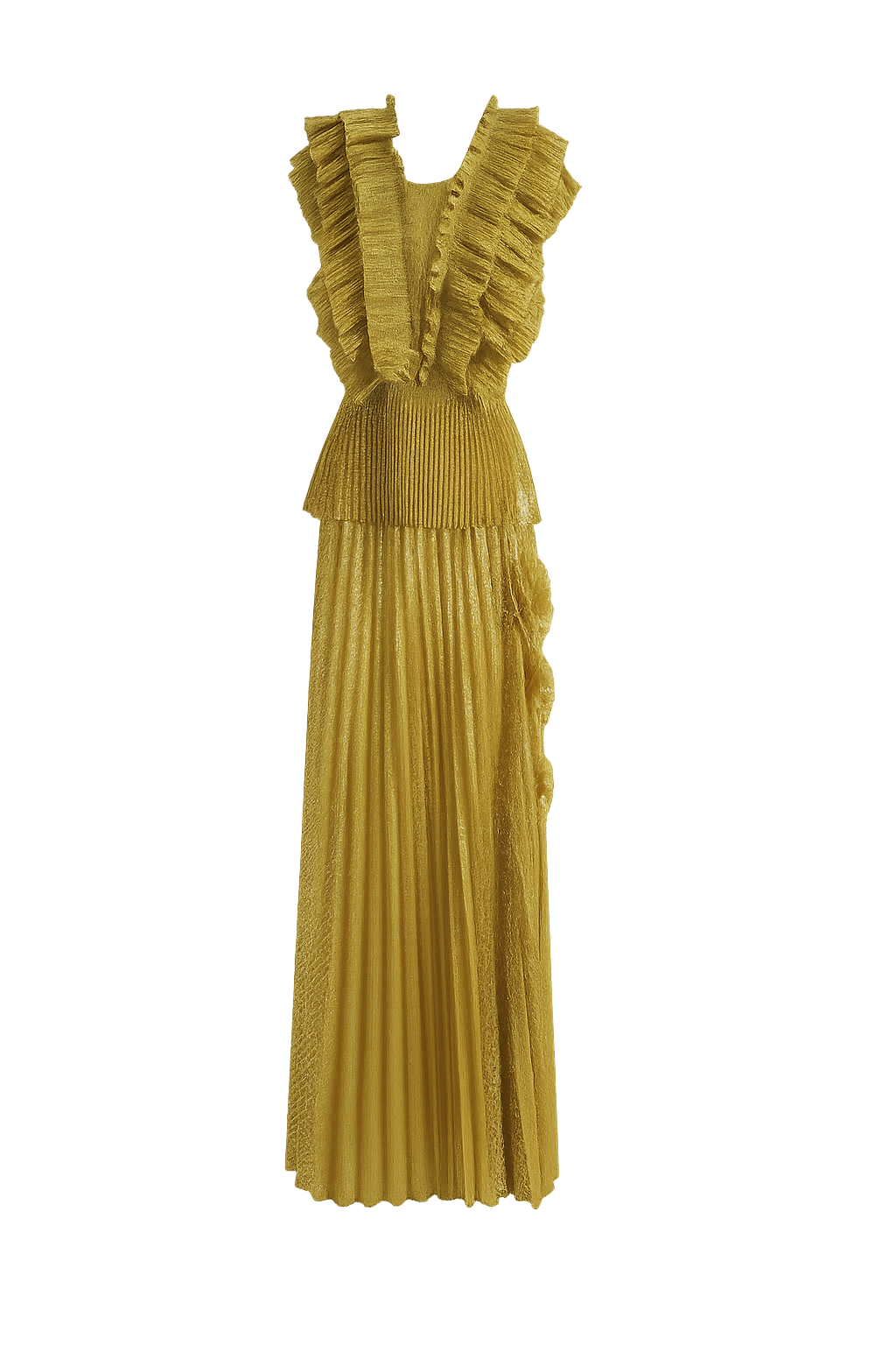 Sleeveless Metallic Sheen Gown