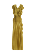 Sleeveless Metallic Sheen Gown