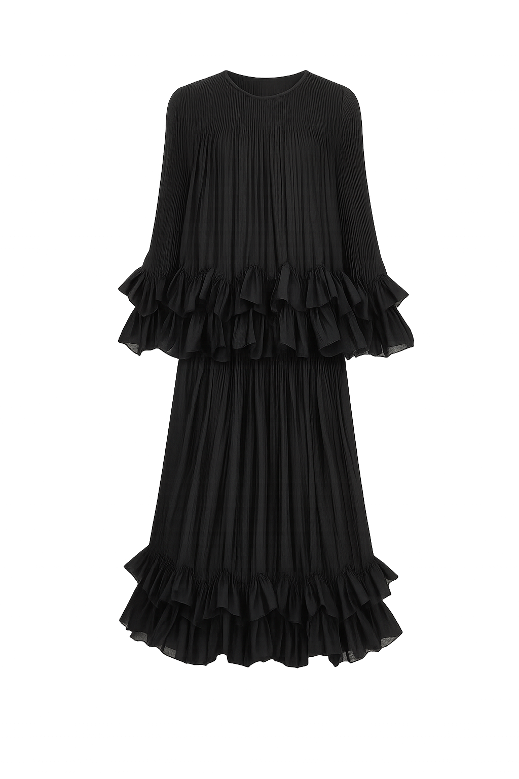 Elegant Beige Ruffle Maxi Dress