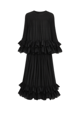 Elegant Beige Ruffle Maxi Dress