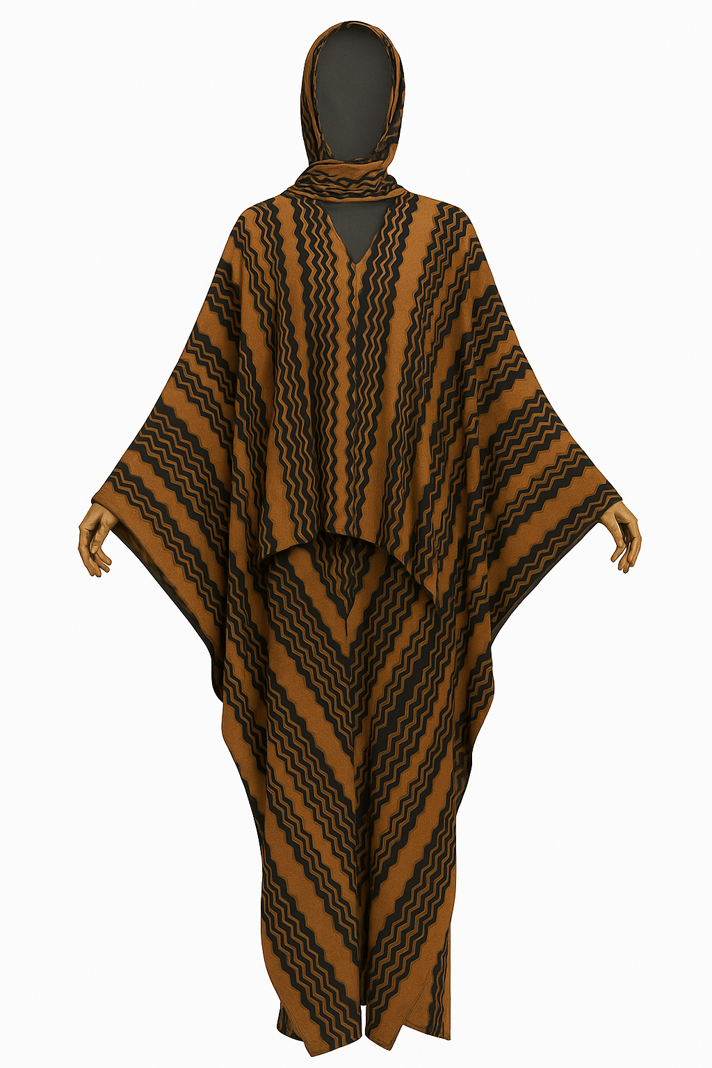 Chic Patterned Abaya Style Kaftan Dress