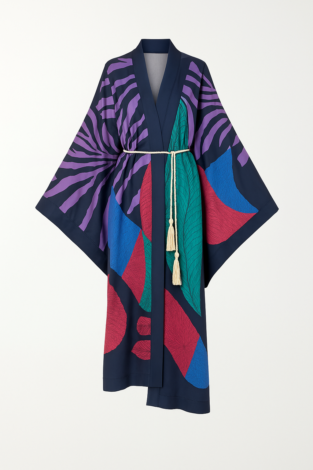 Bohemian Style Open Front Duster Kimono Dress