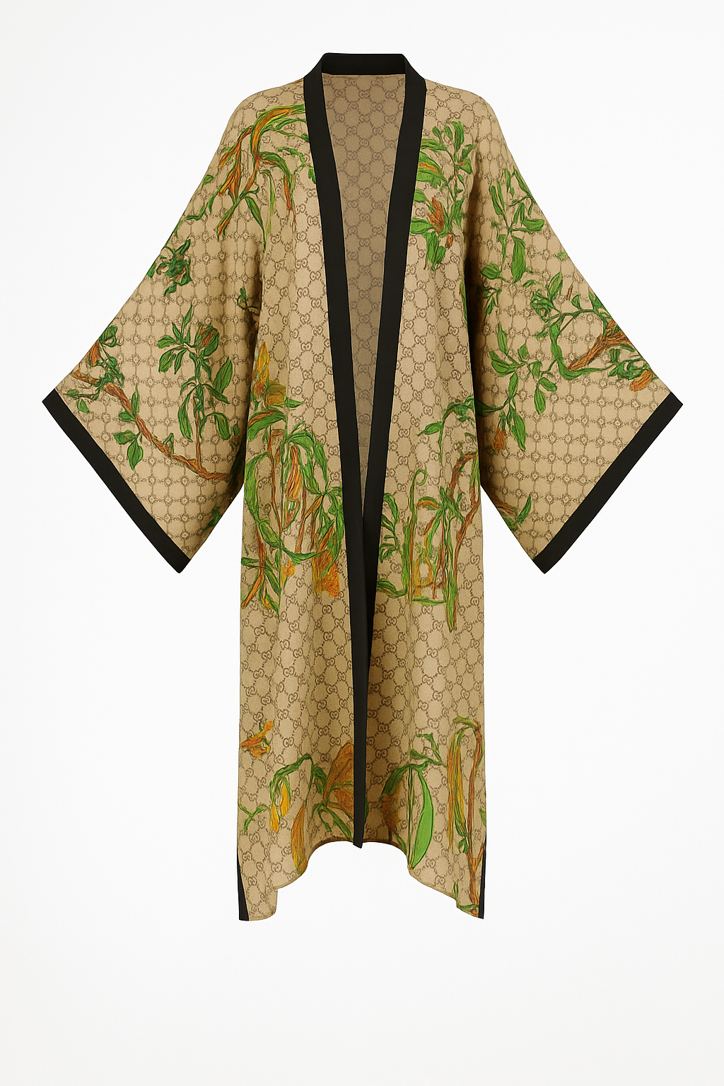 Flowy Longline Kimono with Intricate Design
