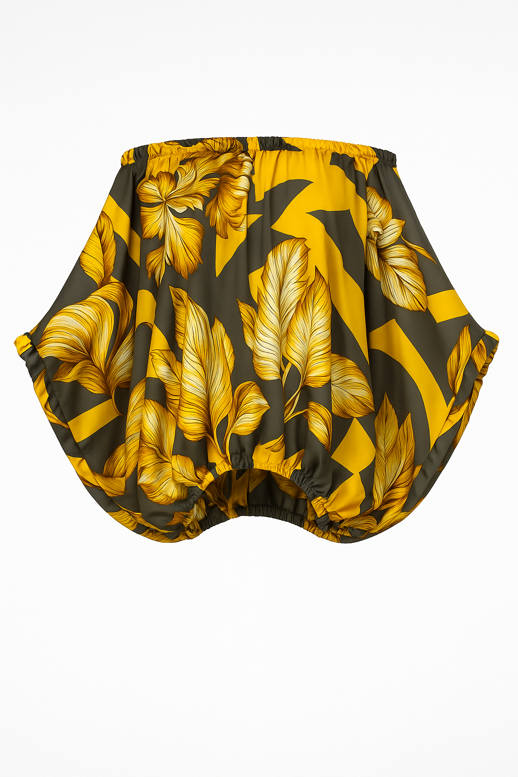 Abstract Floral Print Flowy Kaftan Dress