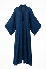 Casual Blue Denim Inspired Kimono Dress