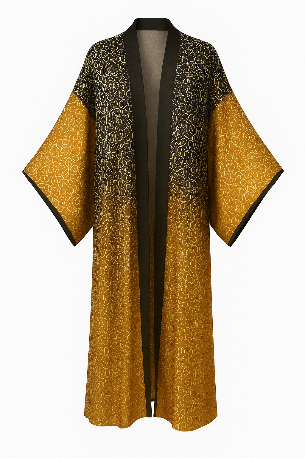 Luxurious Dual Pattern Kimono Dress