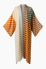 Playful Multi-Color Dot Print Longline Kimono