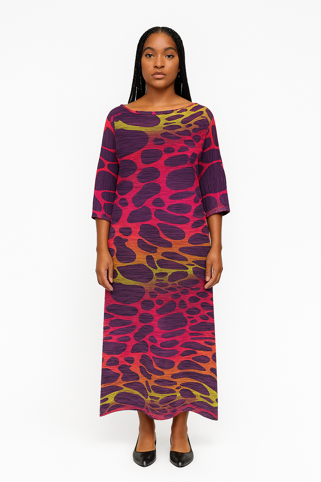 Vibrant Abstract Print Long Maxi Dress