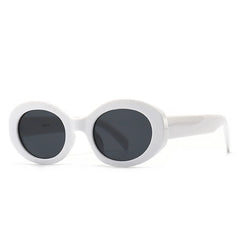 Chic Grey Marble Pattern Oval Sunglasses