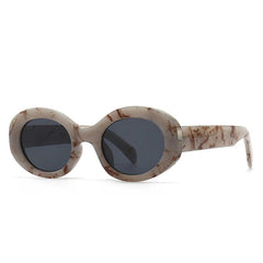 Chic Grey Marble Pattern Oval Sunglasses