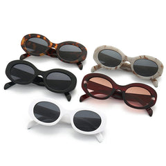 Chic Grey Marble Pattern Oval Sunglasses