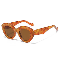 Chic Amber Pattern Oval Sunglasses