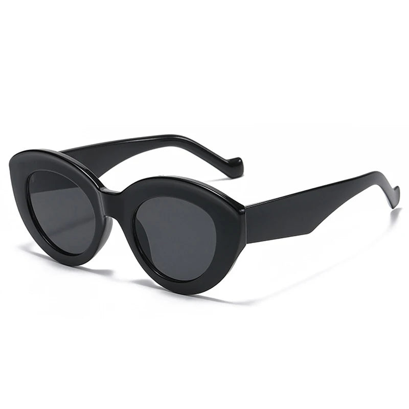Chic Amber Pattern Oval Sunglasses