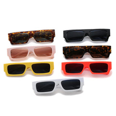 Chic Patterned Rectangular Sunglasses