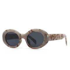 Chic Grey Marble Pattern Oval Sunglasses