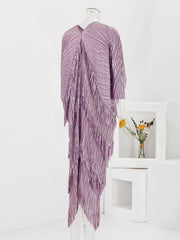 Shimmering Mauve Layered Fringe Dress