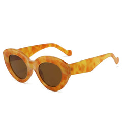 Chic Olive Green Oval Sunglasses