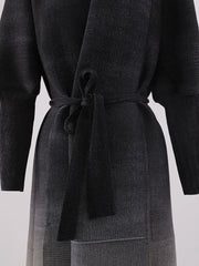 Ombre Knit Wrap Maxi Dress