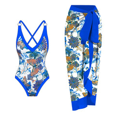 Vibrant Jungle Leaf Design Swimsuit