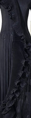 Elegant Forest‑Pleated Ruffle Midi Dress
