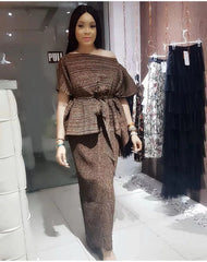 Asymmetric Pleated Kaftan Dress