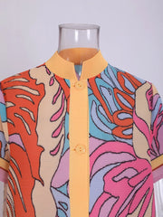 Vibrant Abstract Floral Print Dress