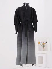 Ombre Knit Wrap Maxi Dress