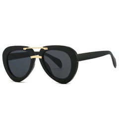 Chic Sculptural Aviator Sunglasses