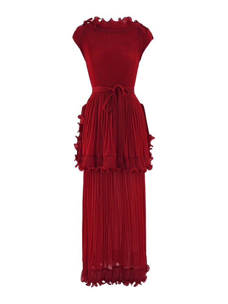 Sophisticated Pleated Midi Dress