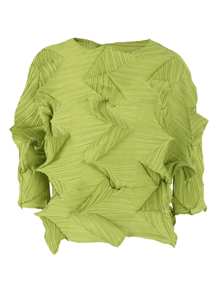 Textured Lime Green Sculpted Top