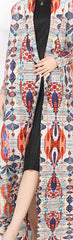 Geometric Mosaic Belted Maxi Dress