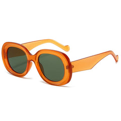 Chic Bright Orange Oval Sunglasses