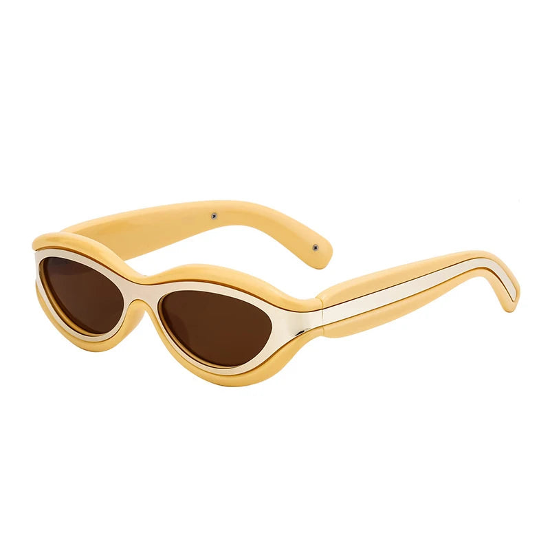 Futuristic Slim Cat-Eye Sunglasses
