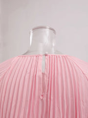 Blush Bloom Pleated Maxi Dress