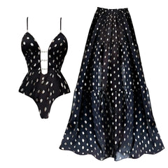 Midnight Glam Polka Dot One-Piece Swimsuit