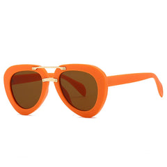 Chic Sculptural Aviator Sunglasses