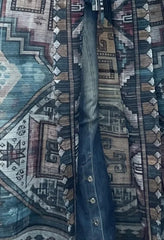 Vintage Indigo Porcelain Print Maxi Coat Dress