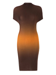 Orange Ombre Bodycon Midi Dress