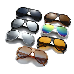 Oversized Gradient Lens Aviator Sunglasses