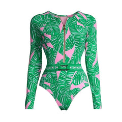 Tropical Off-Shoulder Ruffle Swimsuit