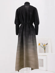 Ombre Knit Wrap Maxi Dress