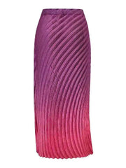 Iridescent Ombre Pleated Midi Skirt