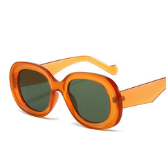Chic Bright Orange Oval Sunglasses