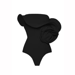 Scarlet Rose One-Shoulder Swimsuit