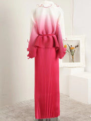 Ombre Pleated Maxi Dress